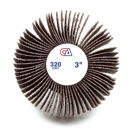 Continental Abrasives 3" x 2" x 1/4" Aluminum Oxide 320 Grit Mounted Flap Wheel FW-32320